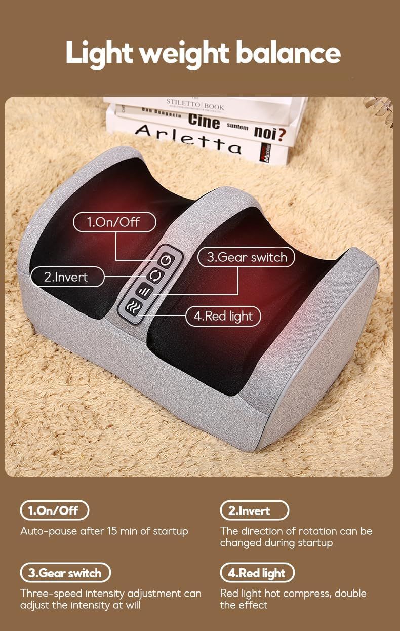 Electric Foot Massager – Professional Deep Kneading Foot Therapy | Timing Control Circulation Booster