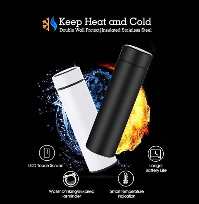 Vacuum Flask LED Temperature Display Water Bottle – 500ml