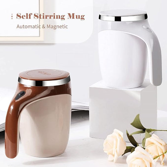 Self Stirring Mug 380ml with Lid – Auto Magnetic Mixing Cup for Coffee & Protein