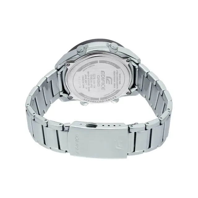 Casio Analogue Digital Mens Watch – Stainless Steel Black Dial 50M Water Resistant
