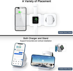 3-in-1 Wireless Charging Pad – Fast Charge iPhone, Apple Watch & AirPods with 15W Qi-Certified Stand