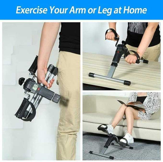 Arm Leg Exercise Peddler Machine – Under Desk Foldable Pedal Exerciser | Adjustable Resistance Mini Bike