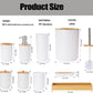Bathroom Accessories Set 6 Pieces – Modern Toilet Brush, Soap Dispenser & Holder