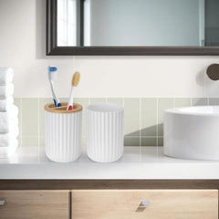 Bathroom Accessories Set 6 Pieces – Modern Toilet Brush, Soap Dispenser & Holder