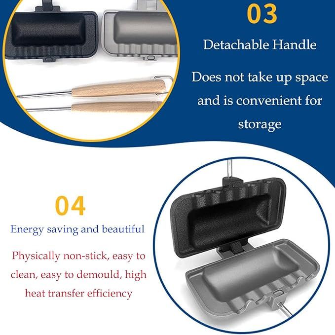 Breakfast Sandwich Maker – Non-Stick Panini Press Grill for Camping & Home