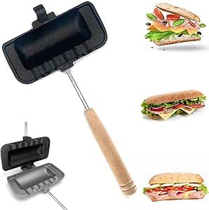 Breakfast Sandwich Maker – Non-Stick Panini Press Grill for Camping & Home
