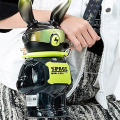 Bunny Robo Water Bottle 1100ml – Leak-Proof Kids Sipper with Straw & Sling