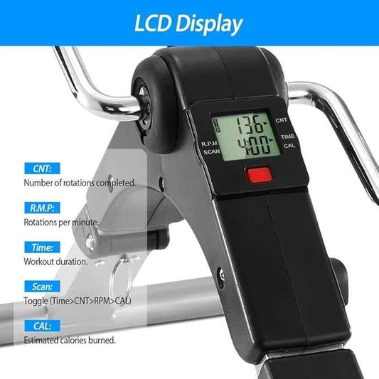 Arm Leg Exercise Peddler Machine – Under Desk Foldable Pedal Exerciser | Adjustable Resistance Mini Bike