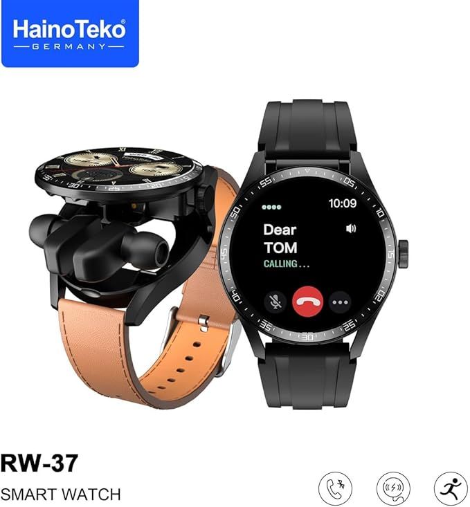 GTS 5 Smart Watch and Earbuds – AMOLED Round Dial with Heart Rate & Blood Pressure Monitor