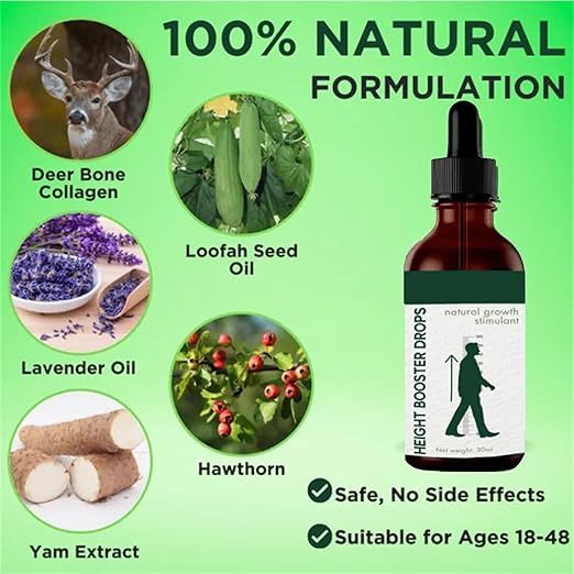 Height Booster Drops (30ml) – Natural Growth Support for Kids | Essential Nutrients for Healthy Development