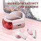 Pink Heart Design Wireless Earphones for Girls – Convertible Heart Shape Case with Bluetooth 5.3