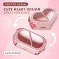 Pink Heart Design Wireless Earphones for Girls – Convertible Heart Shape Case with Bluetooth 5.3
