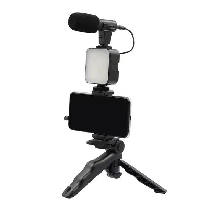 Smartphone & Camera Vlogging Studio Kit – U-Shaped Grip with Cold Shoe Mount