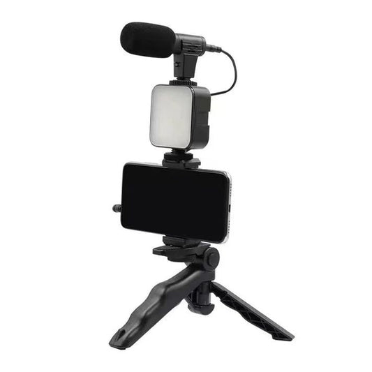 Smartphone & Camera Vlogging Studio Kit – U-Shaped Grip with Cold Shoe Mount