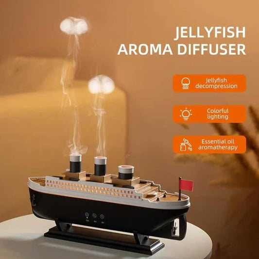 Titanic Ship Humidifier Diffuser – LED Aromatherapy Mist Lamp for Home