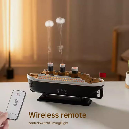 Titanic Ship Humidifier Diffuser – LED Aromatherapy Mist Lamp for Home