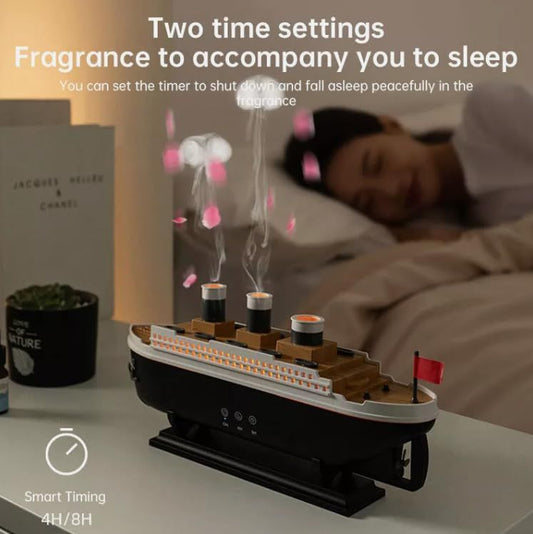 Titanic Ship Humidifier Diffuser – LED Aromatherapy Mist Lamp for Home