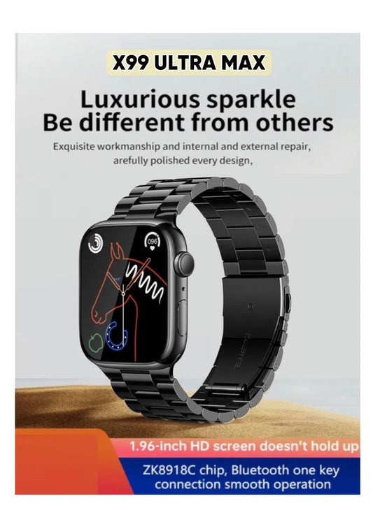 X99 Ultra Max Smart Watch – Bluetooth Calling with Built-in Earbuds & Remote Camera