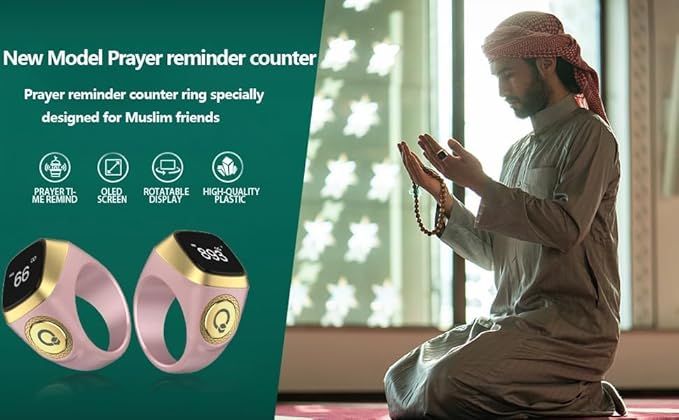 Zikr Ring – World's Smallest Smart Ring with OLED Display & Tasbeeh Counter